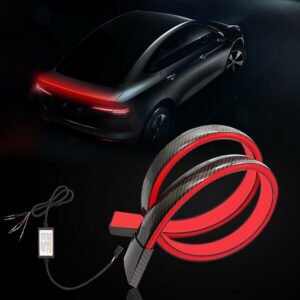 Eleron auto cu lampa stop frana suplimentara pentru autoturisme, 12V, 120cm, Carbon - Image 4