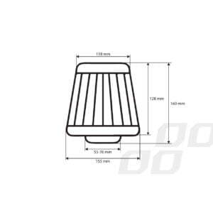 Filtru de aer conic rosu cu 3 adaptoare - Image 4