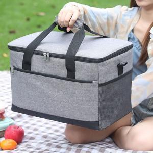 Geanta termoizolanta pentru picnic sau plaja, capacitate 16l, culoare Gri - Image 3