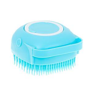 Perie din silicon cu dozator de sampon pentru spalare caini sau pisici, 7,5 x 7,5 cm, culoare albastra - Image 4