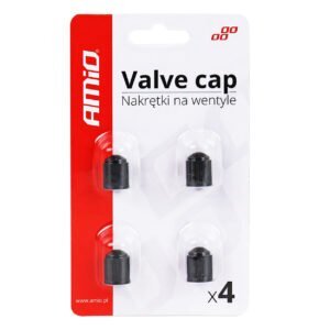 Set 4 capacele auto din plastic pentru ventil, culoare Neagra - Image 3