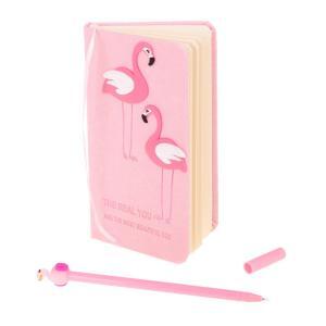 Set Cadou pentru Copii, Caiet cu Flamingo finisat cu piele ecologica + Pix cu Flamingo - Image 5