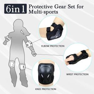 Set pentru copii, 6 x protectii pentru genunchi, coate si incheieturi (bicicleta, role, skateboard, patine) - Image 4