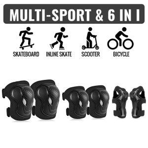 Set pentru copii, 6 x protectii pentru genunchi, coate si incheieturi (bicicleta, role, skateboard, patine) - Image 6