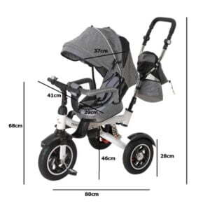 Tricicleta si Carucior pentru copii Premium TRIKE FIX V3 culoare Gri - Image 19