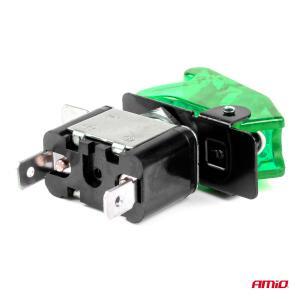 Comutator iluminat (intrerupator) cu protectie, destinatie auto, moto, ATV, SSV, Off-Road, model "TOP GUN", tensiune 12V - 24V, culoare Verde - Image 4