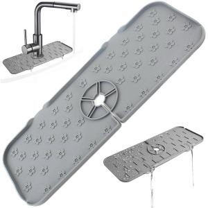 Covoras din silicon anti-picurator pentru lavoare, dimensiune 36,5 x 14 cm, culoare Gri - Image 3