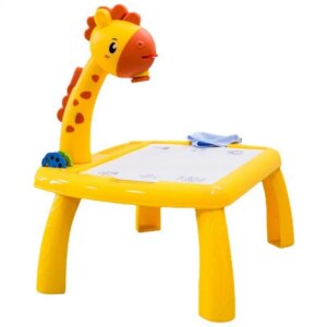 Masa Muzicala de Desen pentru copii cu Proiector, model Girafa, culoare Galben, 24 imagini, AVX-WT-222-2-YELLOW-GIRAFFE - Image 3