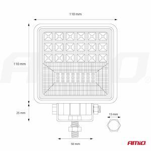 Proiector LED pentru Off-Road, ATV, SSV, cu functie de semnalizare, culoare 6500K, 3360 lm, tensiune 9 - 36V, dimensiuni 110 x 110 mm - Image 13