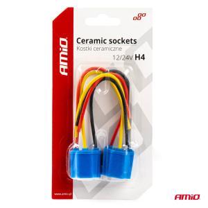 Set 2 mufe ceramice soclu H4, rezistente termic, 12-24V - Image 3