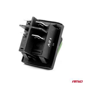 Intrerupator On/Off, 12/24V, dreptunghiular, waterproof, iluminat culoare Verde, destinatie auto, utilitare, Off-Road, ATV, SSV, QUAD - Image 3