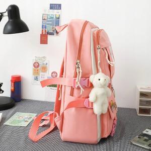 Set 4-in-1 pentru Scolari sau Prescolari - (rucsac, geanta de umar, plic elegant, penar), culoare ROZ cu IEPURAS, Cod AVX-WT-BUNN-PINK - Image 3