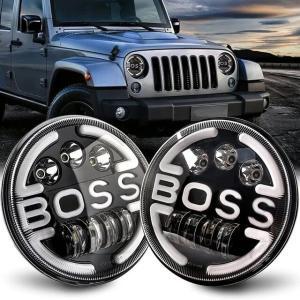 Lampa Suplimentara LED pentru Vehicule Off-Road, ATV, SSV, cu inscriptie "BOSS" si functii: Faza Lunga, Faza Scurta, Semnalizare, Pozitie, tensiune alimentare 9 - 36V, diametru Ø170 mm - Image 3