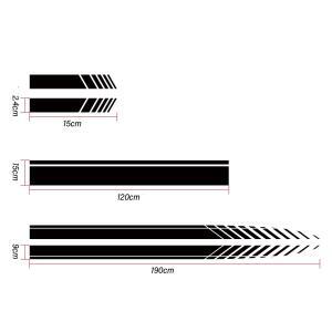 Set 5 stickere autoadezive Tuning, model "Racing Stripes V1", dimensiune 190 cm, culoare Neagra - Image 3