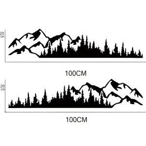 Set 2 stickere autoadezive pentru vehicule Off Road, model "Forest & Mountains", dimensiune 100 x 20 cm, culoare Neagra - Image 5