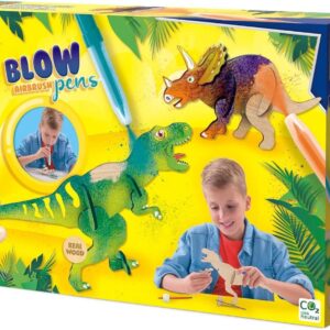 Set De Carioci Cu Aerograf Si Dinozauri De Lemn