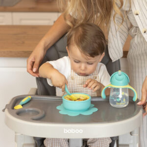 Set lingurita si furculita flexibile Baboo - Galben Verde, 6 luni+ - Image 6