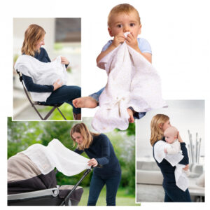 Set 4 Scutece Din Bumbac 70x70 cm Girafa Sophie - Image 3