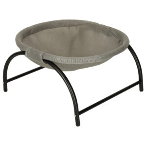 Pat de tip hamac pentru caini si pisici, cadru metalic negru si panza gri, dimensiune 45 x 42 x 23 cm - Image 4