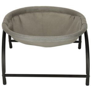 Pat de tip hamac pentru caini si pisici, cadru metalic negru si panza gri, dimensiune 45 x 42 x 23 cm - Image 5