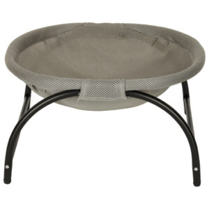 Pat de tip hamac pentru caini si pisici, cadru metalic negru si panza gri, dimensiune 45 x 42 x 23 cm - Image 6