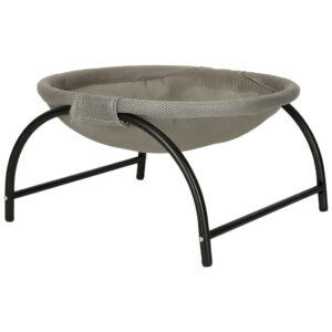 Pat de tip hamac pentru caini si pisici, cadru metalic negru si panza gri, dimensiune 45 x 42 x 23 cm - Image 7