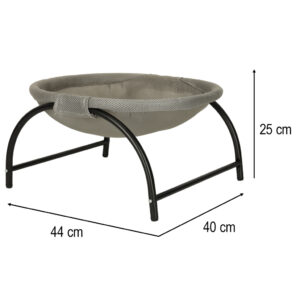 Pat de tip hamac pentru caini si pisici, cadru metalic negru si panza gri, dimensiune 45 x 42 x 23 cm - Image 11