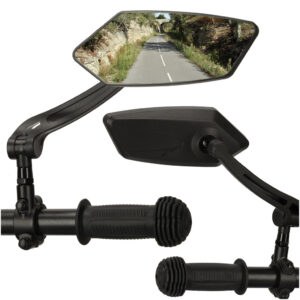 Set 2 Oglinzi retrovizoare pentru bicicleta, reglabile 360 grade, culoare Neagra - Image 4