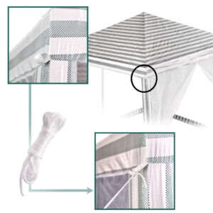 Pavilion de gradina, cort pentru petreceri, foișor cu plasa de tantari, culoare alb/verde, dimensiune 3 x 3 m - Image 6