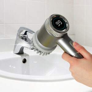 Perie electrica "5-in-1" cu 5 accesorii de curatare pentru baie, podea, rosturi faianta, piscina, cu afisaj cu LED si incarcare USB - Image 4