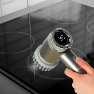 Perie electrica "5-in-1" cu 5 accesorii de curatare pentru baie, podea, rosturi faianta, piscina, cu afisaj cu LED si incarcare USB - Image 3