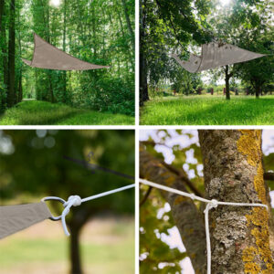 Umbrar de gradina triunghiular, impermeabil, culoare Gri, dimensiune 3 x 3 x 3 m - Image 11