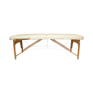 Masa de masaj pliabila, 2 zone, cadru lemn, spuma 5cm, inaltime 55-76cm, piele ecologica, dimensiuni 60x213cm, culoare Crem - Image 4