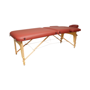 Masa de masaj pliabila, 2 zone, cadru lemn, spuma 5cm, inaltime 55-76cm, piele ecologica, dimensiuni 60x213cm, culoare Burgundy - Image 5