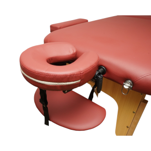 Masa de masaj pliabila, 3 zone, cadru lemn, spuma 5cm, inaltime 55-76cm, piele ecologica, dimensiuni 60x213cm, culoare Burgundy - Image 8