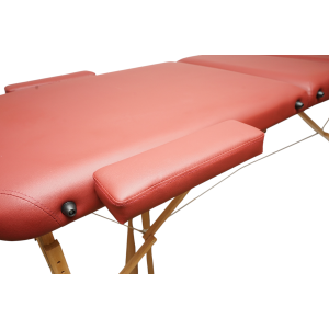 Masa de masaj pliabila, 3 zone, cadru lemn, spuma 5cm, inaltime 55-76cm, piele ecologica, dimensiuni 60x213cm, culoare Burgundy - Image 9