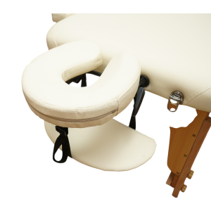 Masa de masaj pliabila, 3 zone, cadru lemn, spuma 5cm, inaltime 55-76cm, piele ecologica, dimensiuni 60x213cm, culoare Crem - Image 9