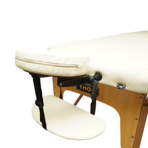 Masa de masaj pliabila, 2 zone, cadru lemn, spuma 5cm, inaltime 55-76cm, piele ecologica, dimensiuni 60x213cm, culoare Crem - Image 9