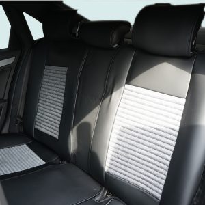 Set huse scaune auto Premium, model BLAZE Prime, design Sportiv, universale, ergonomice, Piele Ecologica cu insertii textile, culoare Negru/Gri - Image 7