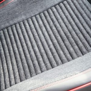 Set huse scaune auto Premium, model BLAZE Torque, design Sportiv,  universale, ergonomice, Piele Ecologica cu insertii textile, culoare Negru/Rosu - Image 8