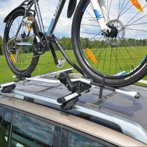 Suport auto pentru transport bicicleta in pozitie verticala, montaj rapid pe barele transversale, capacitate 15kg - Image 4