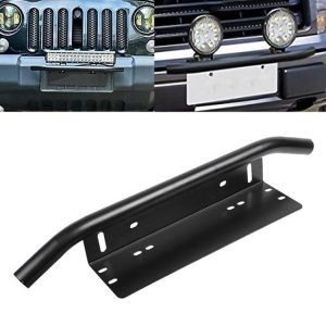 Bullbar aluminiu vopsit in camp electrostatic cu suport numar si proiectoare pentru vehicule offroad, culoare Neagra - Image 5