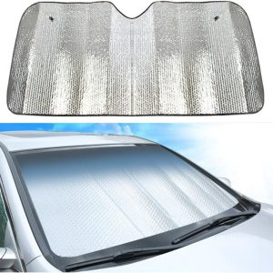 Parasolar parbriz argintiu din spuma EPE 128x60 cm